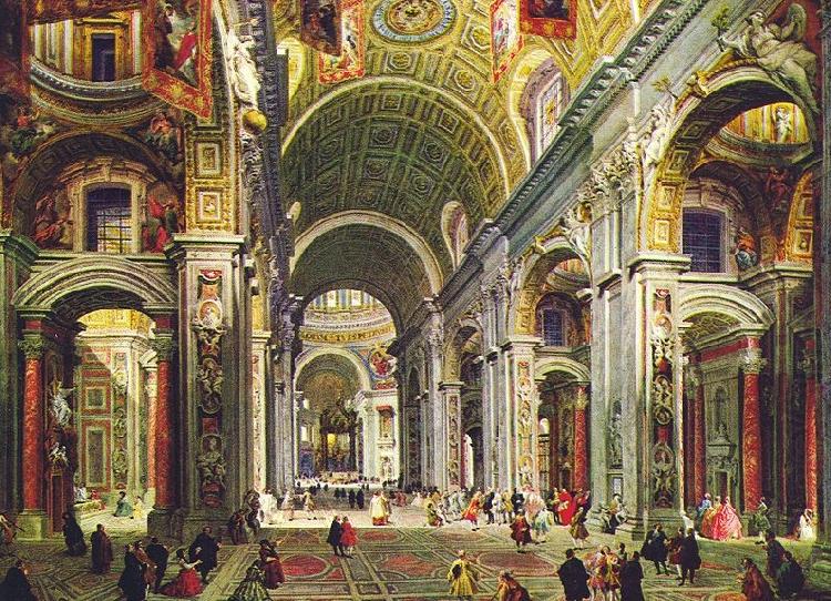 Giovanni Paolo Pannini Interior of St Peter s Rome china oil painting image